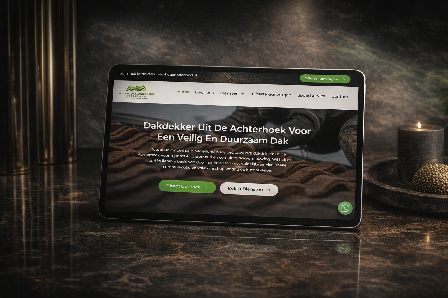 Website voorbeeld uit het portfolio van WebdesignerFABI